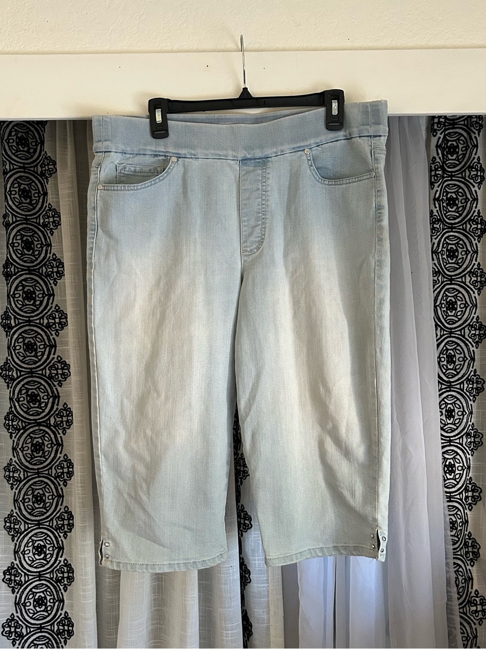 Woman’s Light Blue Denim Knee Length Shorts